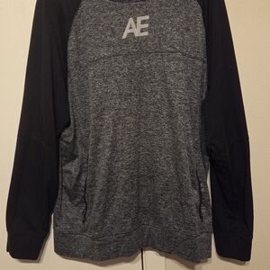 American Eagle Outfitters Men's Black and Gray Sweater